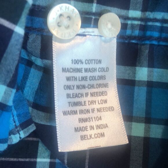 Blue Plaid Button‎ Down Long Sleeve Casual Shirt - Picture 8 of 11